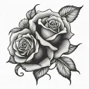 two roses intertwined tattoo design idea