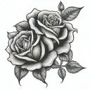 two roses intertwined tattoo design idea