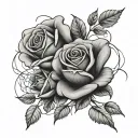 two roses intertwined tattoo design idea