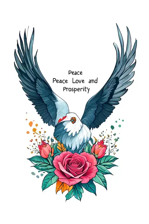 peace love and prosperity tattoo design idea