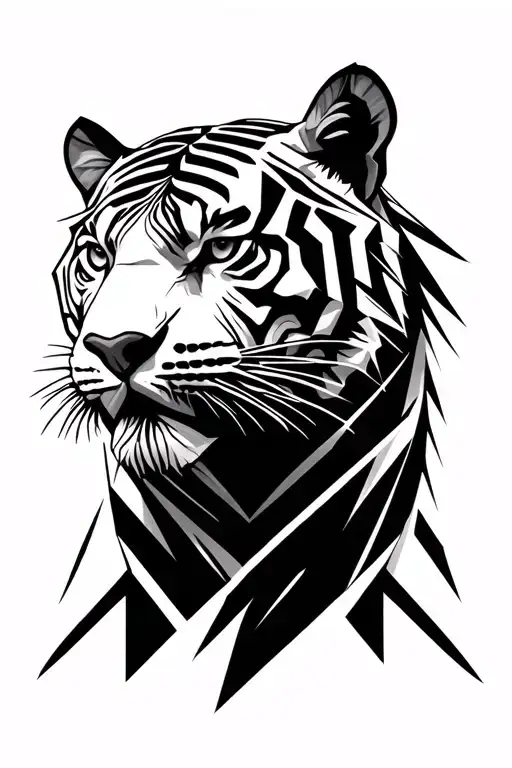 white tiger head tattoo design idea