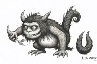 Where the wild things are with the text "Lillywhite" tattoo design idea