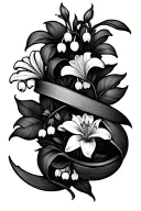 wrap around vine with lily of the valley tattoo design idea