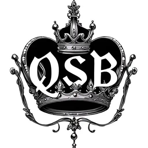 "QSB" queens crown tattoo design idea