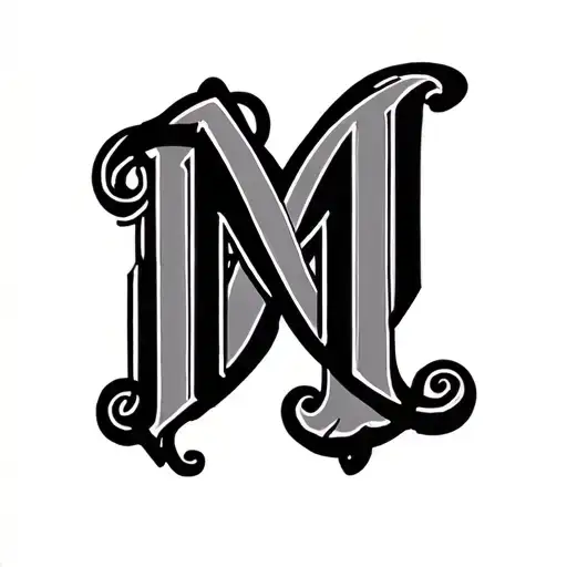 interlocking letters T, M, T and P intertwined tattoo design idea