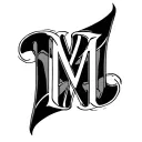 interlocking letters T, M, T and P intertwined tattoo design idea