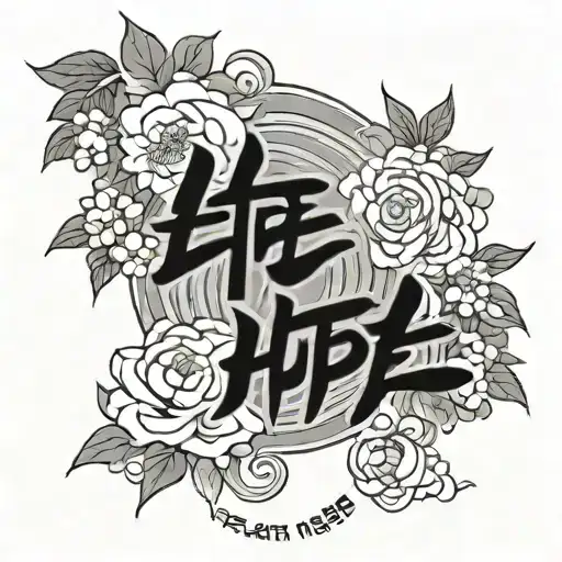 hope, health, happiness in Japanese tattoo design idea