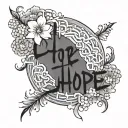 hope, health, happiness in Japanese tattoo design idea