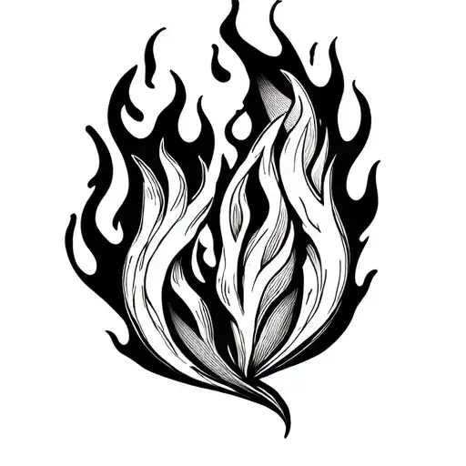 roast four flames tattoo design idea