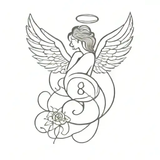888 angel number tattoo design idea