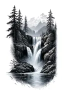 waterfall tattoo design idea