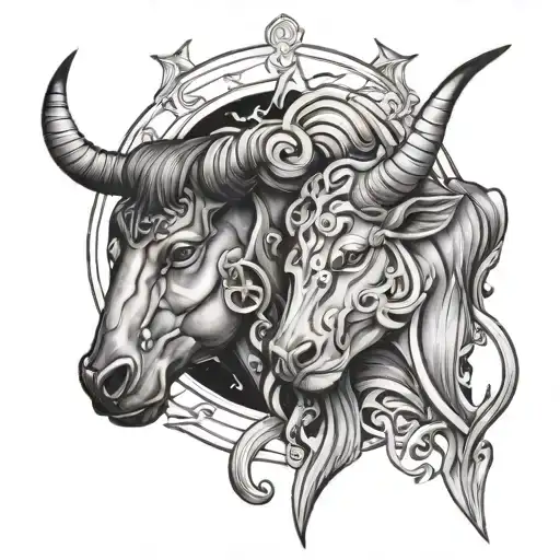 Taurus and Sagittarius together  tattoo design idea