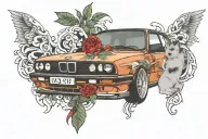 BMW E30 tattoo design idea