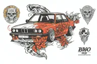 BMW E30 tattoo design idea