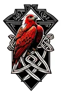 Red Kite surrounded by a triangle made from a celtic trinity knot tattoo design idea