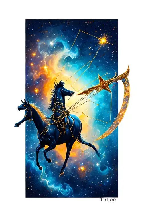 Sagittarius constellation tattoo design idea