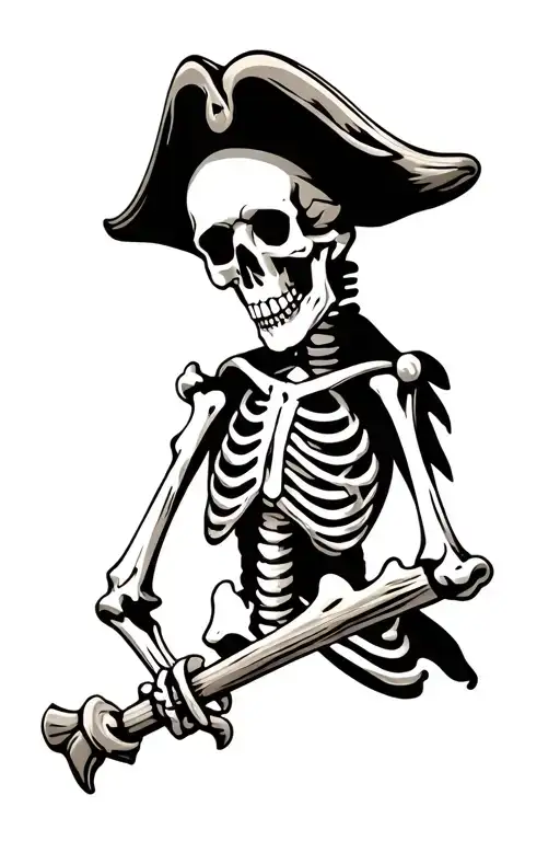 skeleton pirate tattoo design idea