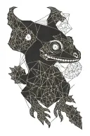 crested gecko tattoo design idea