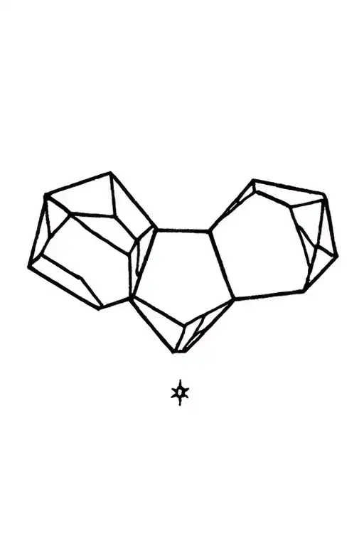 three hexagonal stones outline tattoo design idea