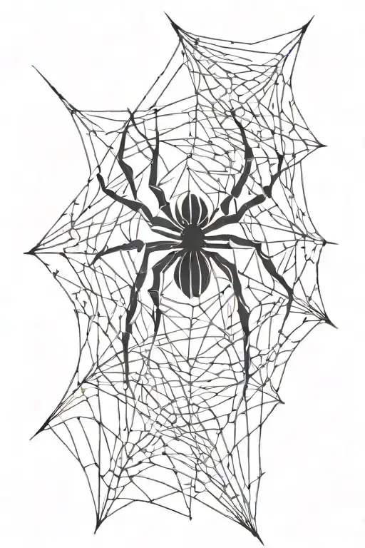 spider and abstracts lines without web design tattoo design idea