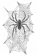 spider and abstracts lines without web design tattoo design idea