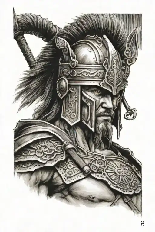 spartan warrior, samurai warrior, viking warrior tattoo design idea