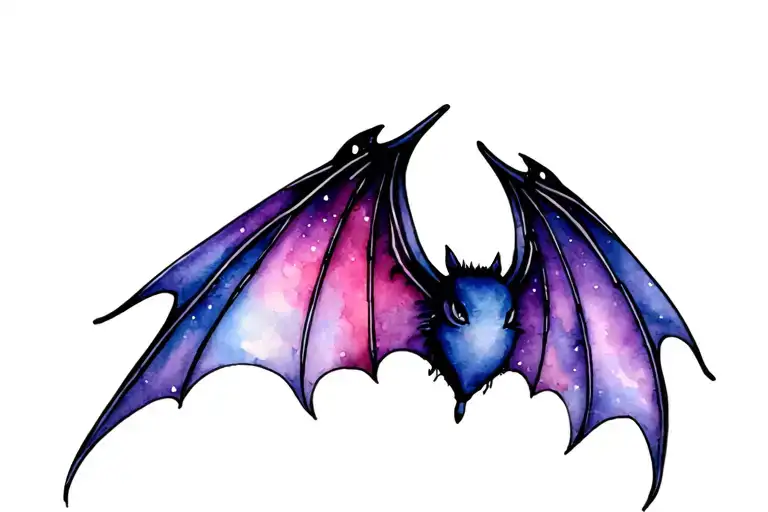 Gothic Fairy bat wings tattoo design idea
