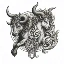 taurus virgo Capricorn zodiac signs merged tattoo design idea