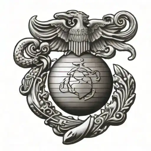 marine corps emblem tattoo tattoo design idea