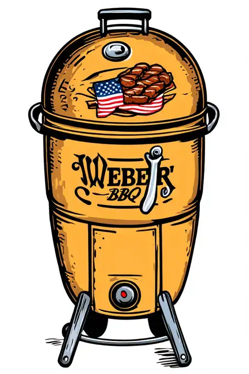 Weber kettle bbq with patriotic symbolism tattoo design idea