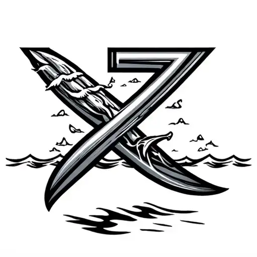 Surf's up Big Z necklace infused with Avatar water symbol tattoo design idea