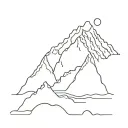 ocean and mountain range tattoo design idea