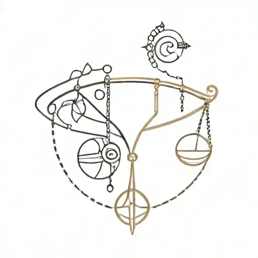 libra taurus sign tattoo design idea