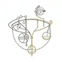 libra taurus sign tattoo design idea