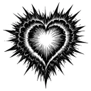 Supernova heart shape inside tattoo design idea