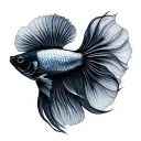 betta female fish tattoo design idea