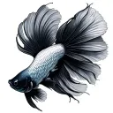 betta female fish tattoo design idea
