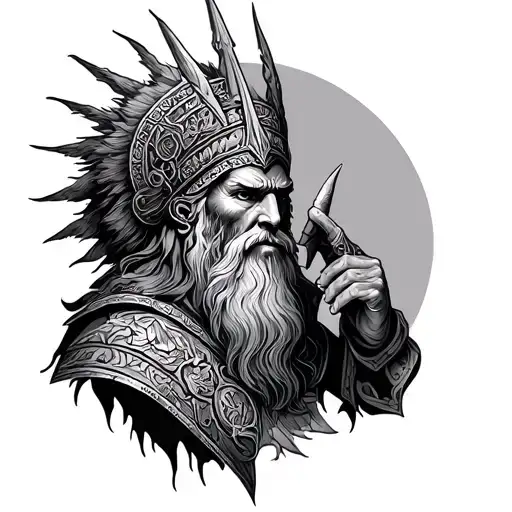 Perun is a gro-farm God in Slavic mythology, the patron saint of the prince and squads in the ancient Russian pagan pantheon. tattoo design idea