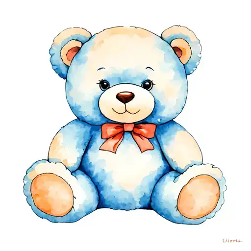 blue teddy bear tattoo design idea
