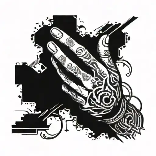 praying hands tattoo design idea