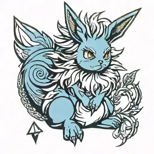 Flareon for men sitting tattoo design idea