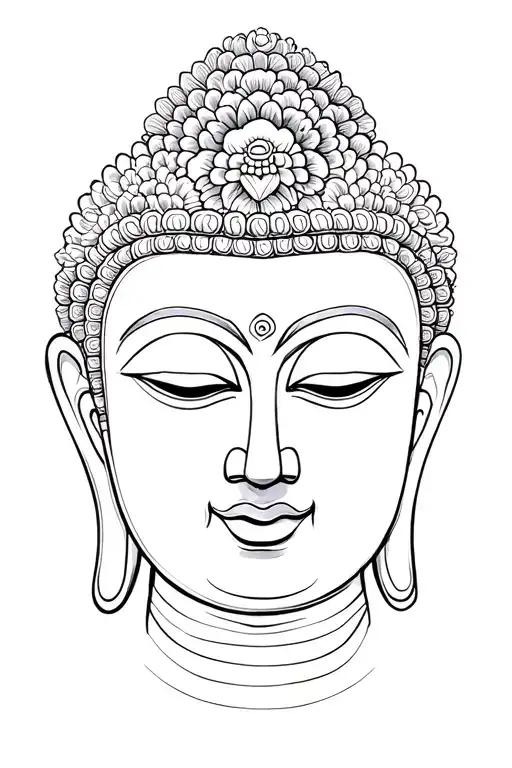 half face buddha tattoo design idea
