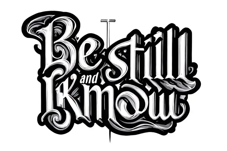 "Be still and know" small cross tattoo design idea