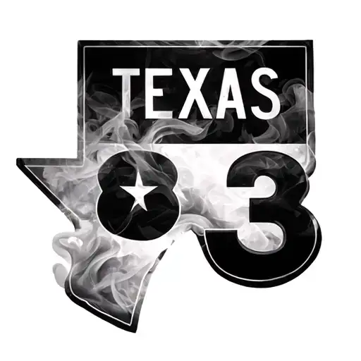 us route 83  Texas sign with smoke shade  tattoo design idea
