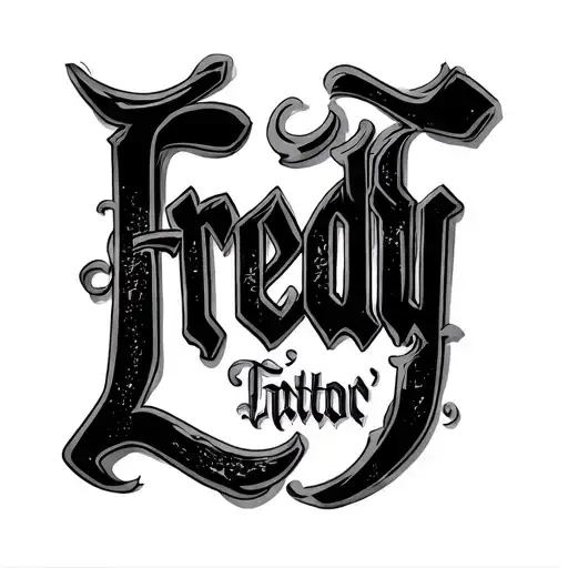 "Freddy" old English font tattoo tattoo design idea