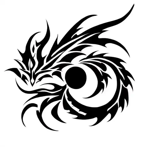 FAIRY TAIL SYMBOL MIXED WITH DRAGON tattoo design idea
