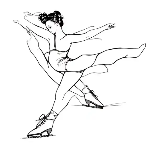 ice skater and pointe shoes tattoo design idea