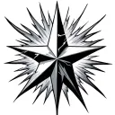 8 point star with lightening strikes in the back tattoo design idea