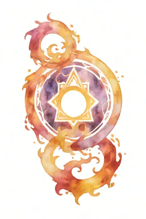 the five symbols that represent the mana in the card game magic the gathering tattoo design idea