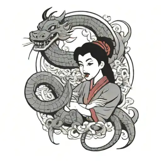 Mulan and Mushu tattoo design idea